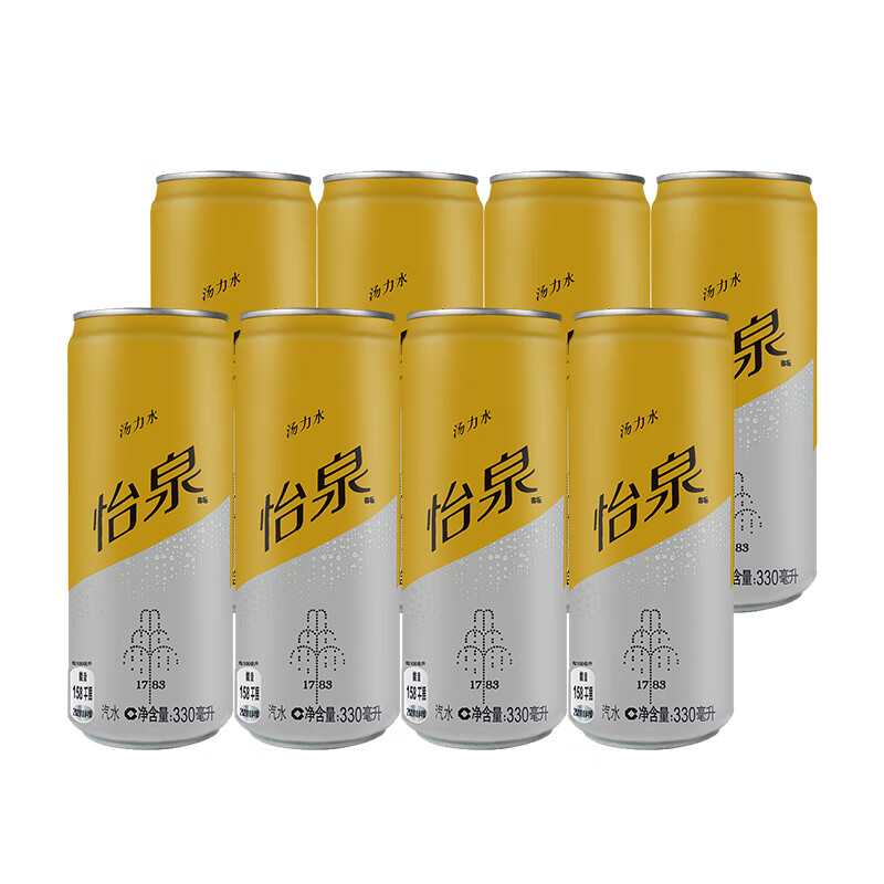 可口可乐(coca-cola)怡泉汤力水330ml*8罐 含气饮料