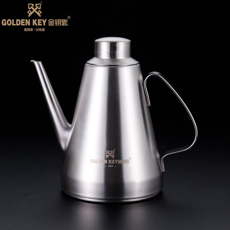 金钥匙(golden key)304不锈钢油壶油瓶宽口450ml大容量调料调味瓶加厚