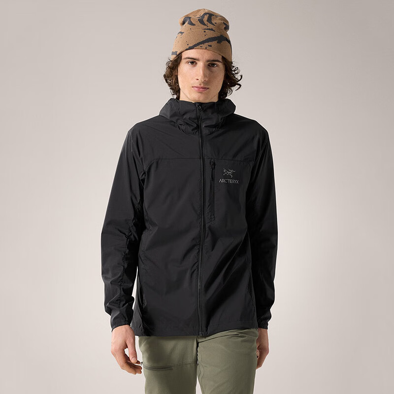 始祖鸟（ARC&#039;TERYX） SQUAMISH HOODY 轻量防风 男子 风壳夹克 Black/黑色 XS