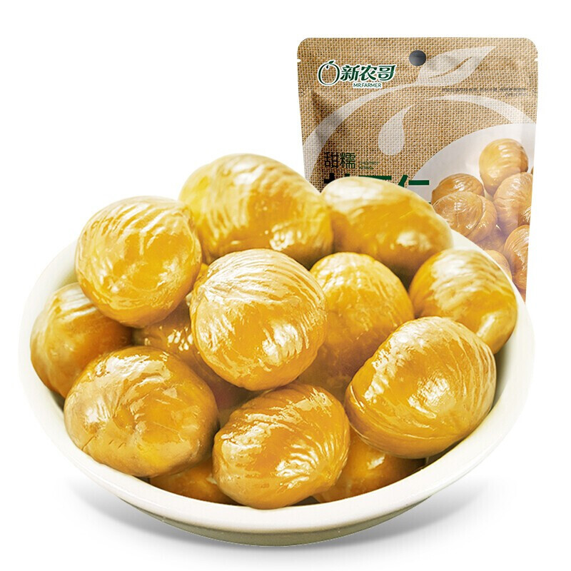 新农哥坚果零食板栗甘栗仁85g*3袋甜糯板栗仁85g的一小袋有几个板栗仁？