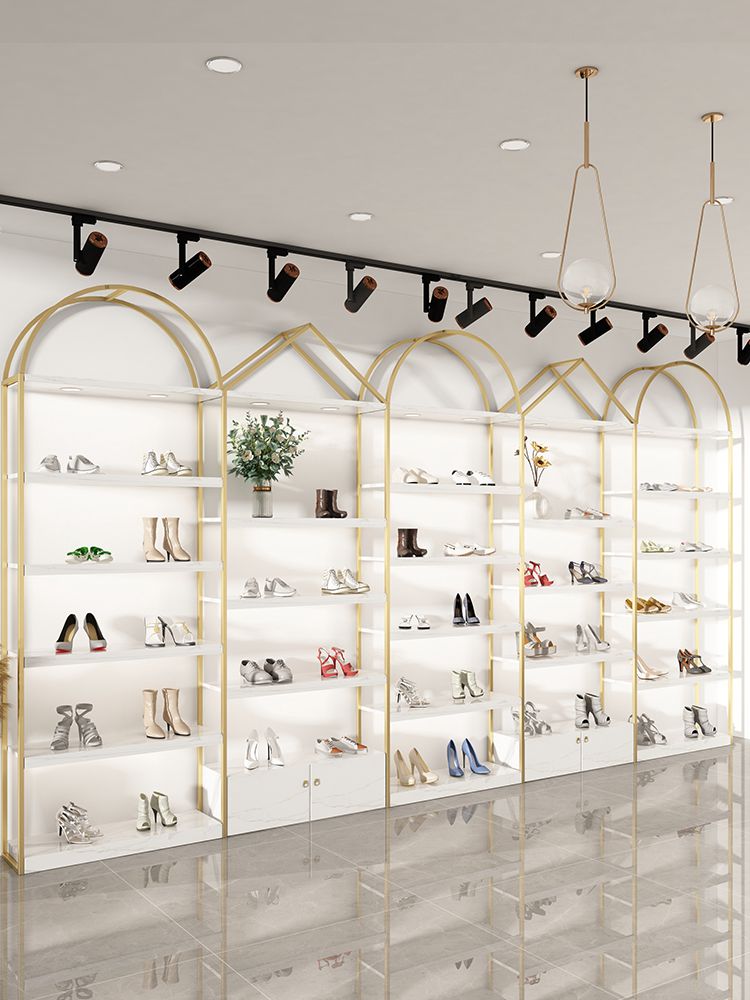 定制新款童鞋店鞋架展示架直播鞋子展示柜落地式带灯商用门店鞋货架