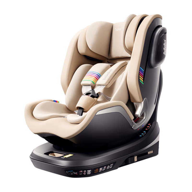 bebebus儿童安全座椅领航家汽车用0-8岁婴儿宝宝车载360度旋转 香槟金