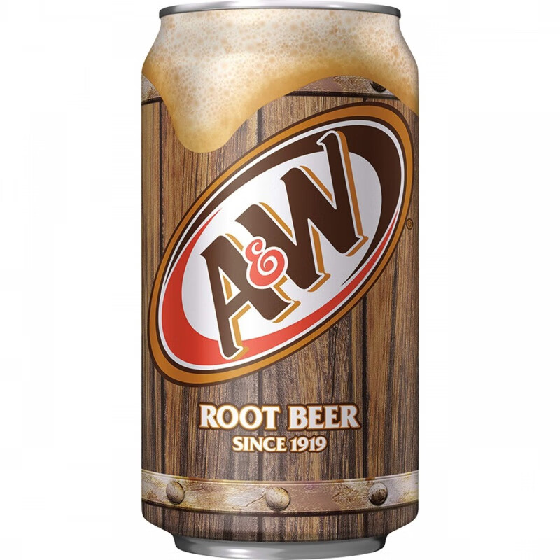 食怀aw树根味汽水美国进口可乐碳酸饮料巨石强森root beer aw树根味