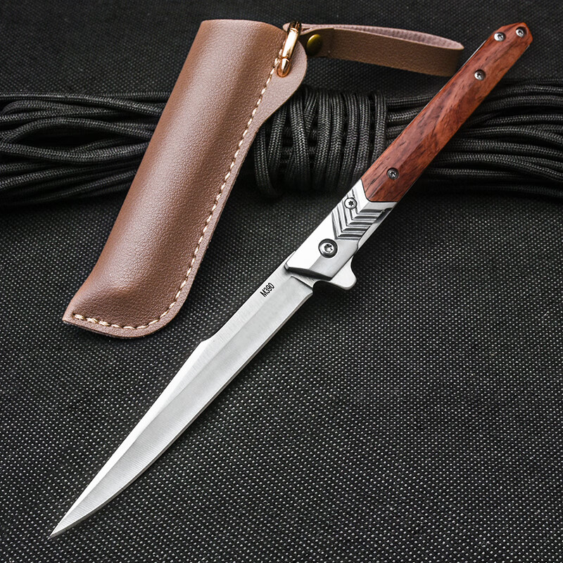 折叠刀小刀锋利随身高硬度格斗战术刀户外刀具防身野外生存刀 酒红色