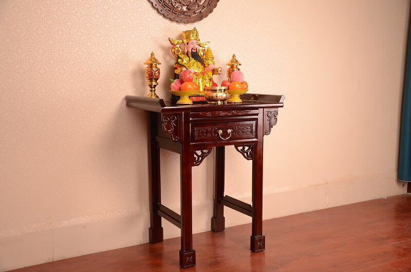 实木供桌佛台家用经济型小桌新中式财神供桌台香案 虎腿供桌80*50*90