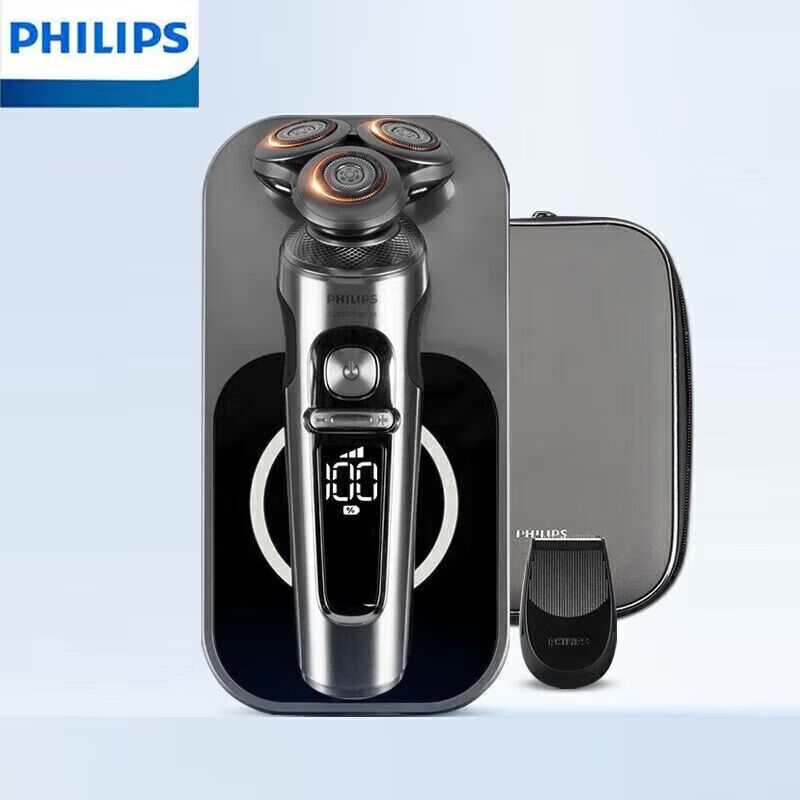 飞利浦男士高端剃须刀9000系列干湿两用电动刮胡刀无线充电整机sp9860