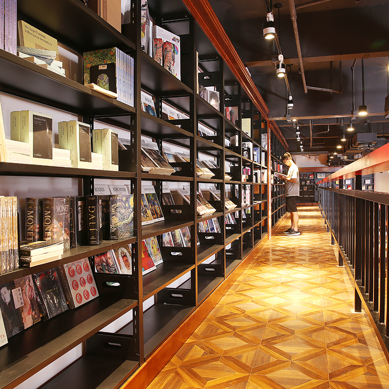 图书馆书架实木钢制书架学校阅览室西西图书馆弗档案店单双面展示架