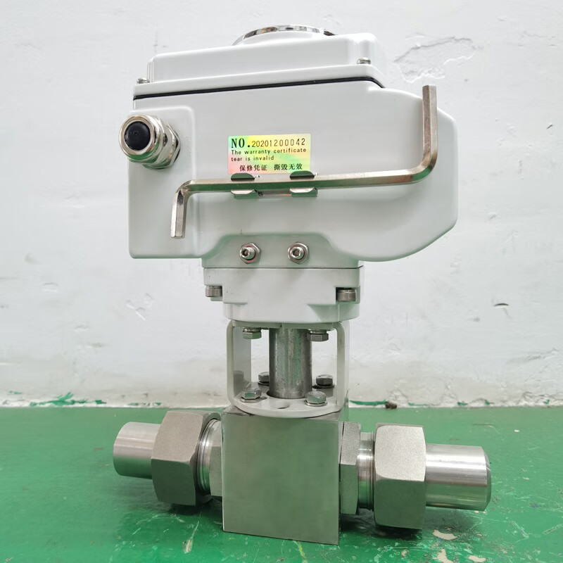 定制电动高压球阀cng螺纹npt焊接天然气液压石油防爆切断调节阀门 dn6