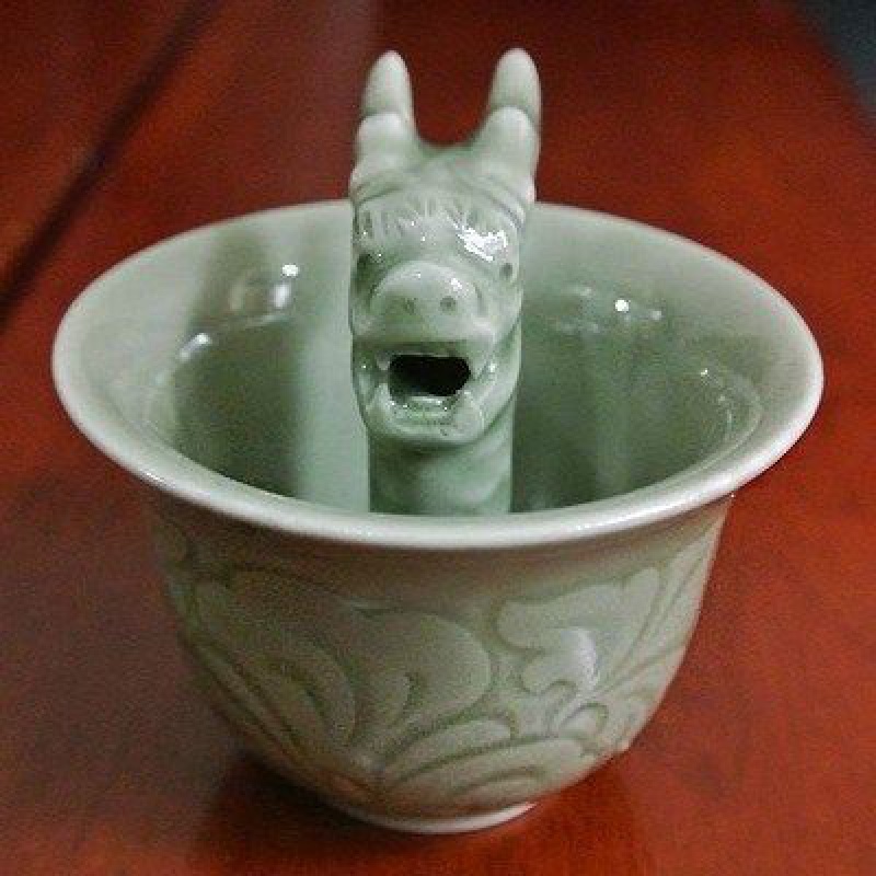 公道杯 酒杯陶瓷酒杯贪心杯龙头青龙公道杯虹吸原理 小号(直径7.5cm)