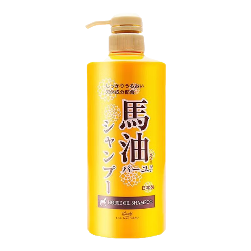 Loshi馬油沐浴露 日本沐浴液樂絲清爽清潔潤膚露滋潤保濕沐浴乳洗浴露 馬油洗發(fā)水600ml