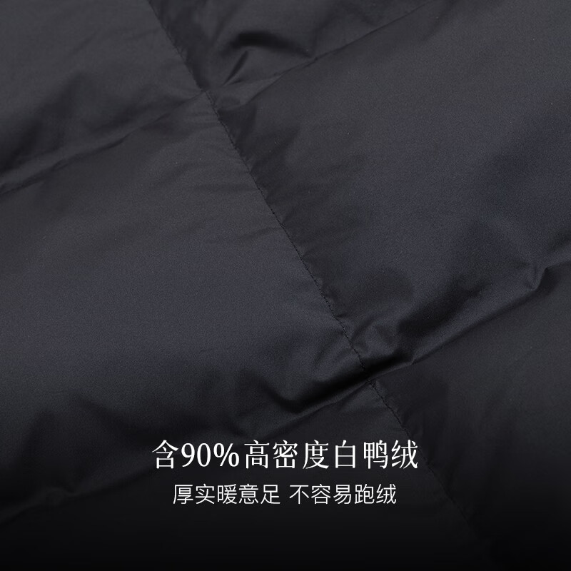 乙来（EASTERN LIGHT）【甄选90大朵白鸭绒】羽绒服女装冬季短款厚上衣外套新年战袍 优雅黑 L
