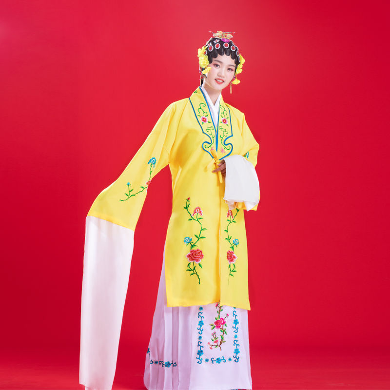 花旦戏服戏剧服装京剧戏曲练功服水袖越剧黄梅戏小姐戏服装女新款
