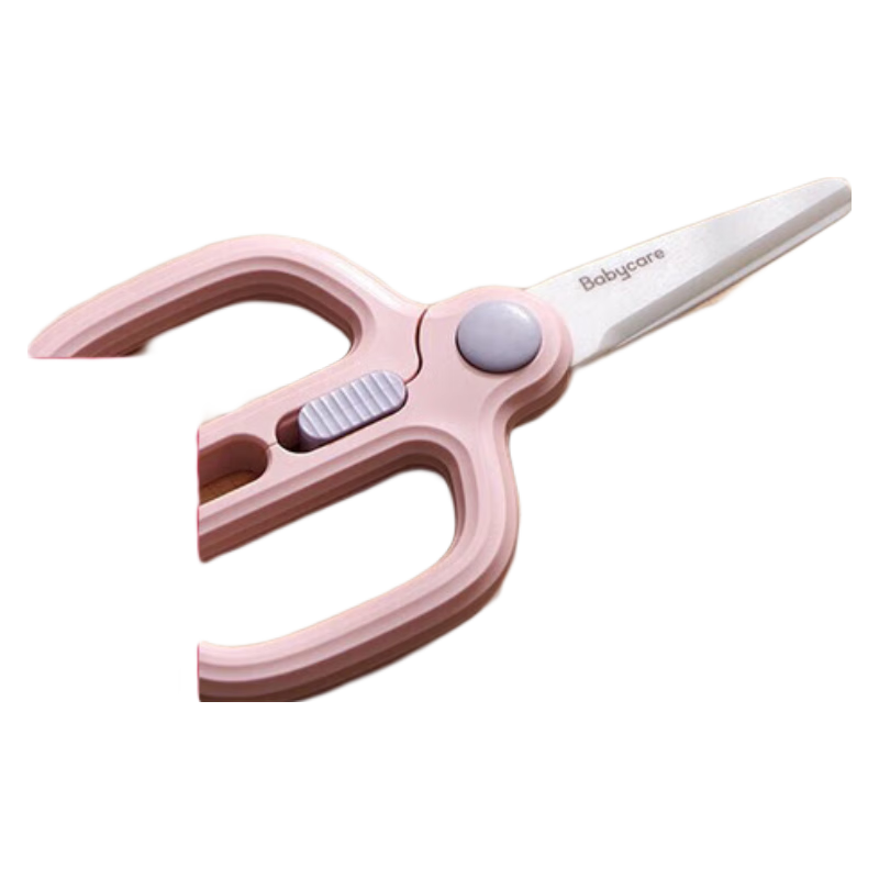 babycare陶瓷輔食剪刀便攜外帶嬰兒寶寶食物剪兒童輔食刀具工具 陶瓷輔食剪刀-馥郁粉