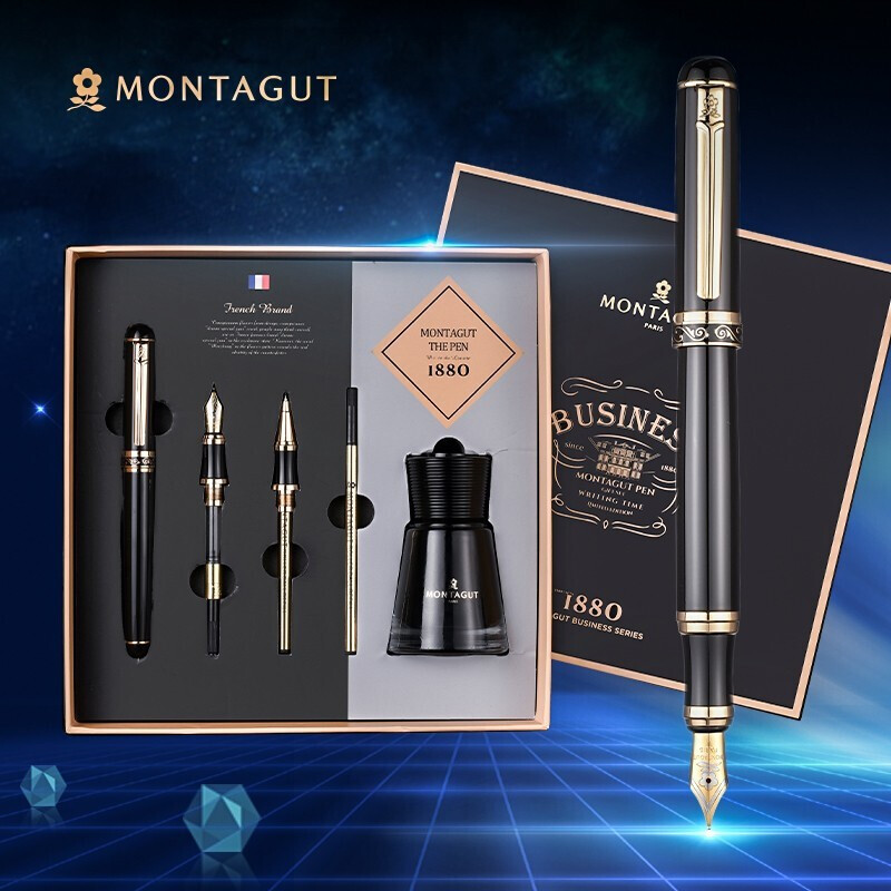 法国montagut梦特娇凡尔赛钢笔礼物美工特粗弯尖弯头硬笔书法练字用