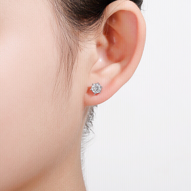 钻石耳饰周六福珠宝白18K金钻石耳钉女款使用感受,质量不好吗？