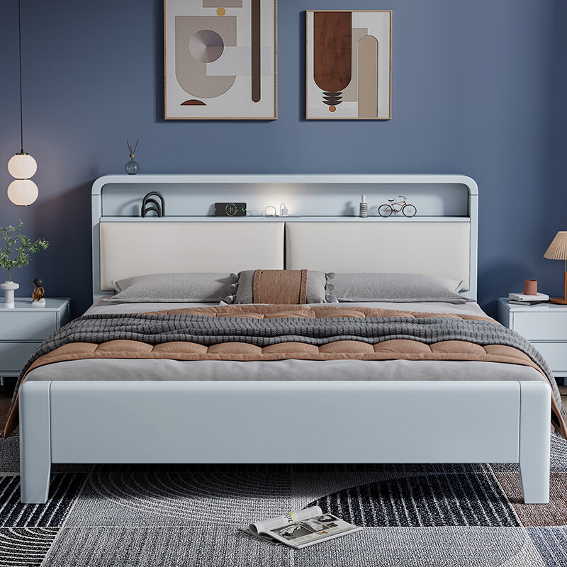 8米双人床主卧1.5m小户型 单床 包含床板 1200mm*2000mm框架结构