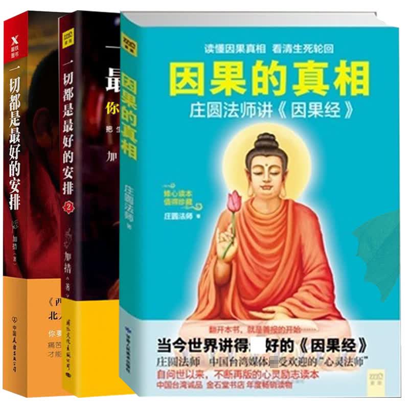 因果的真相+一切都是好的安排1+2全3册读懂因果真相 看清生死轮回图 讲金刚经 佛学佛教入门书 人生