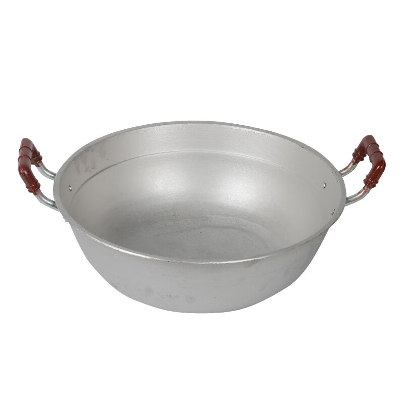 qwc铝锅炒菜锅加厚手工化铝锅特厚老式家用小双耳铝制铝炒锅大号圆底