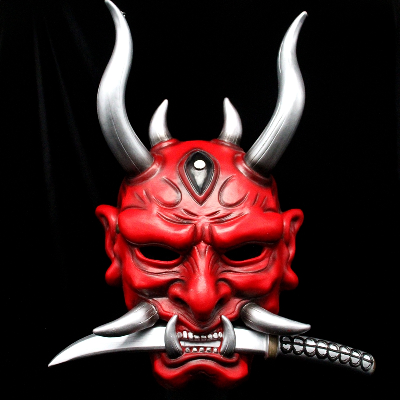 日本鬼武士面具半脸 对马岛之魂面具般若鬼半脸游戏周边日本武士二