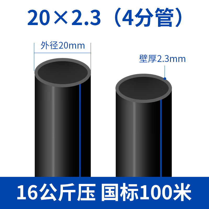 中財(cái)pe管pe水管自來(lái)水管熱熔管給水管4分6分1寸黑塑料硬管2025 32 20*2.316公斤國(guó)標(biāo)100米