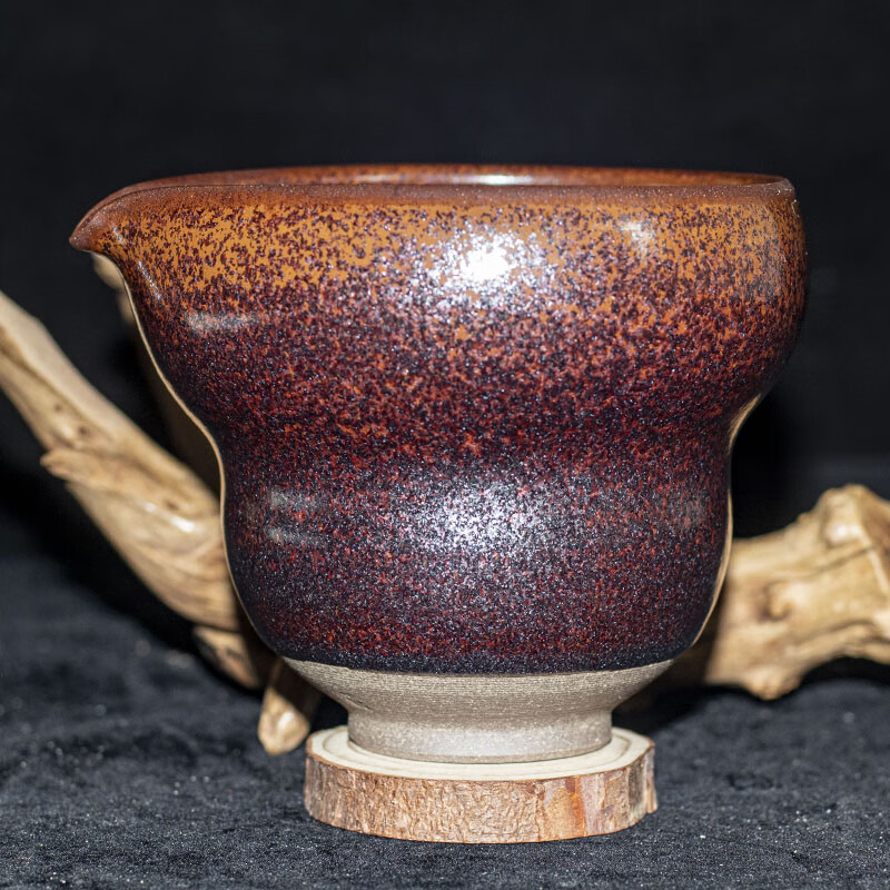 柴烧【紫金铁锈公道】白丽琴 建阳建盏 满水220cc k35