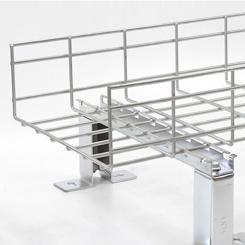 爱贝动听桥架支撑座铝合金走线架机柜上安装配件地板下线槽支腿镀锌方