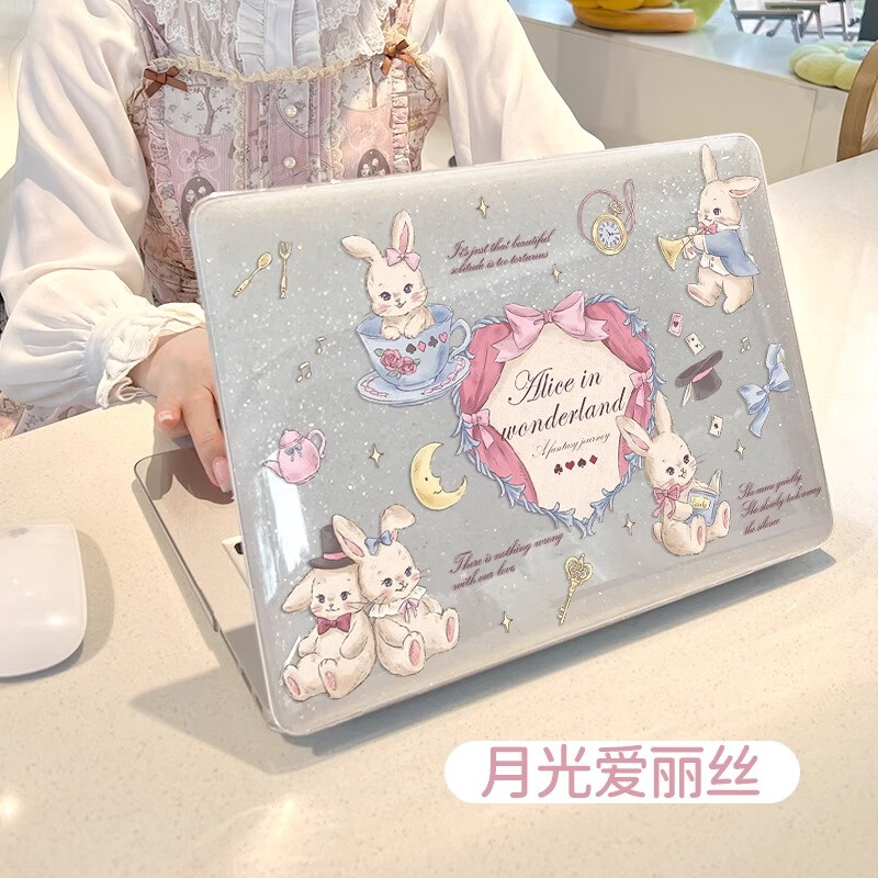 莫瑞（MOROCK）【透亮闪粉】macbook保护壳2025适用苹果笔记本13.6英寸air13磨砂外壳15英寸mac高颜值配件 【月光爱丽丝】透亮闪粉 Air13.6寸A3113/A2681/A3240