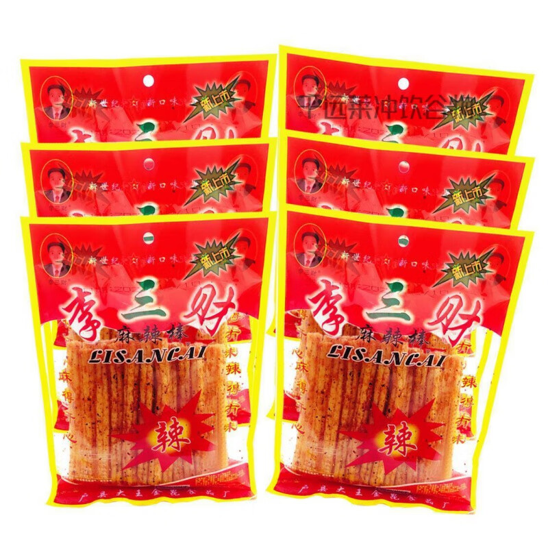 SOXW李三财麻辣棒158g辣条包儿时怀旧脆辣棒零食小吃新款香辣 98g*5袋[便携装]
