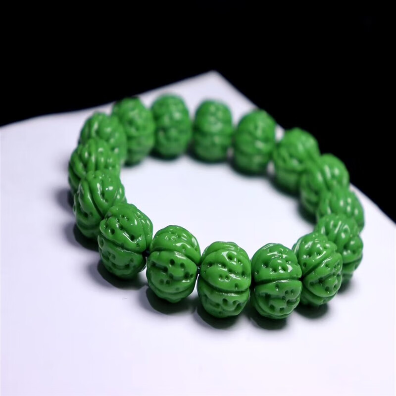 锦鼎 湖北原矿郧西菜籽黄金刚高瓷高色绿松石金刚手串手链