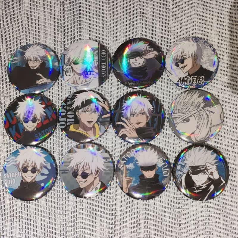 战吧唧五条悟卡通周边徽章日谷马口铁谷子镭射膜胸针 58mm镭射彩虹膜