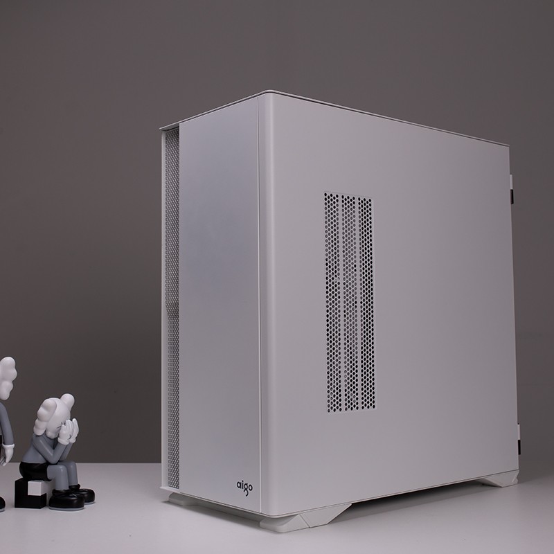 爱国者（aigo）YOGO K100 白色 防尘降噪 宽体电脑机箱 E-ATX主板/3080显卡/360冷排/Type-C/高分子吸音棉