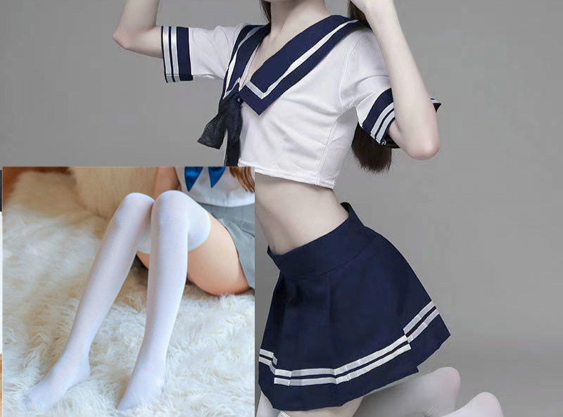 学生装套装学院风日系可爱jk制服水手服青春减龄显瘦 套装 纯白过膝