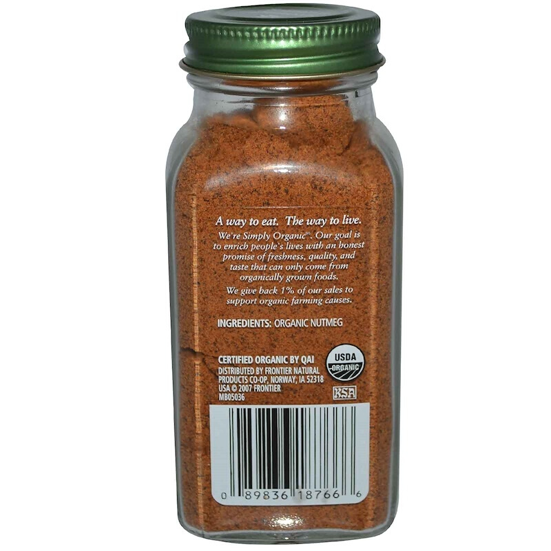 nutmeg,husk 现货美国simply organic有机肉豆蔻粉nutmeg 调味料65克 烘焙冲饮