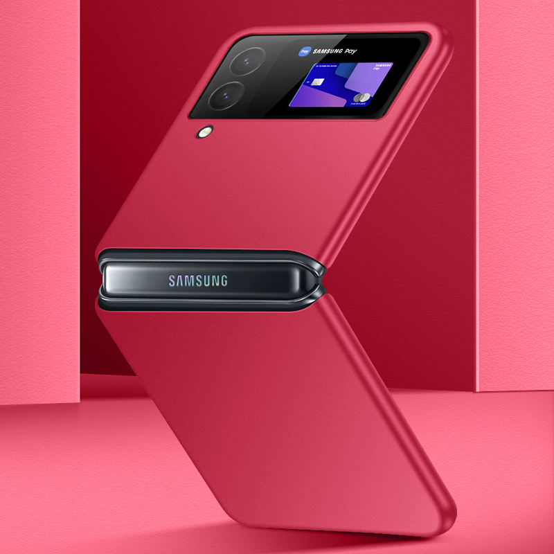 森比特（Senbite） 三星z flip3手机壳三星Galaxy保护套新款透明磨砂折叠屏全包防摔 Z Flip3【折叠手机壳丨红色】】