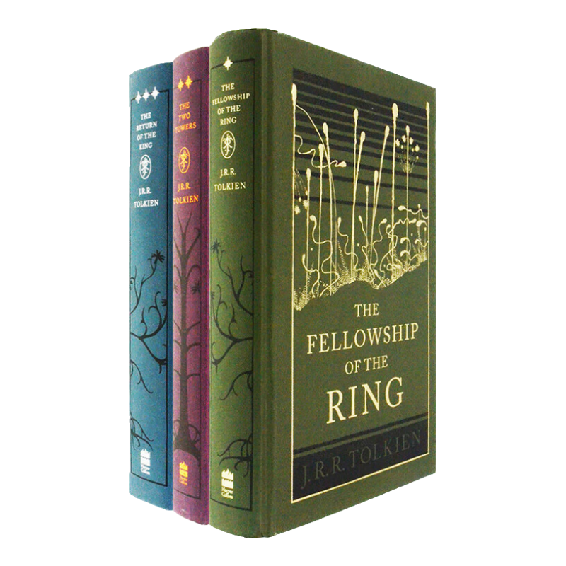 The Lord Of The Rings 英文原版小说 指环王3册 金/银/铜箔封面精装版 魔戒三部曲 J. R. R. Tolkien 英文版 进口英语原版书籍