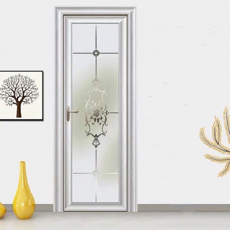 合金门浴室门卫生间玻璃门厨房门双层钢化玻璃平开门室内门 白水曲柳