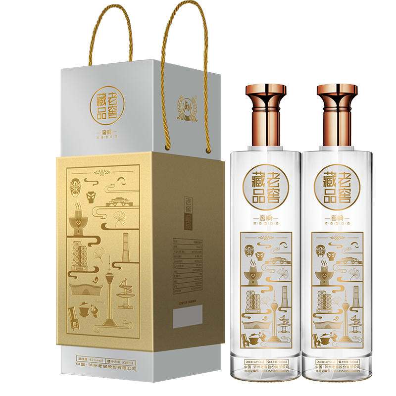 泸州老窖【美酒狂欢购】老窖藏品 窖响 42度浓香型白酒 送礼宴请口粮酒 42度 520mL 2瓶