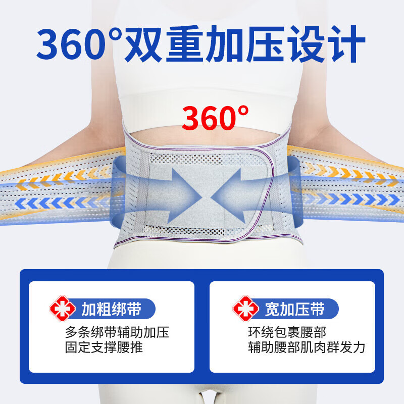 仁和医用护腰带腰椎间盘突出腰肌劳损透气钢板支撑腰托围久坐男女通用 均码II型