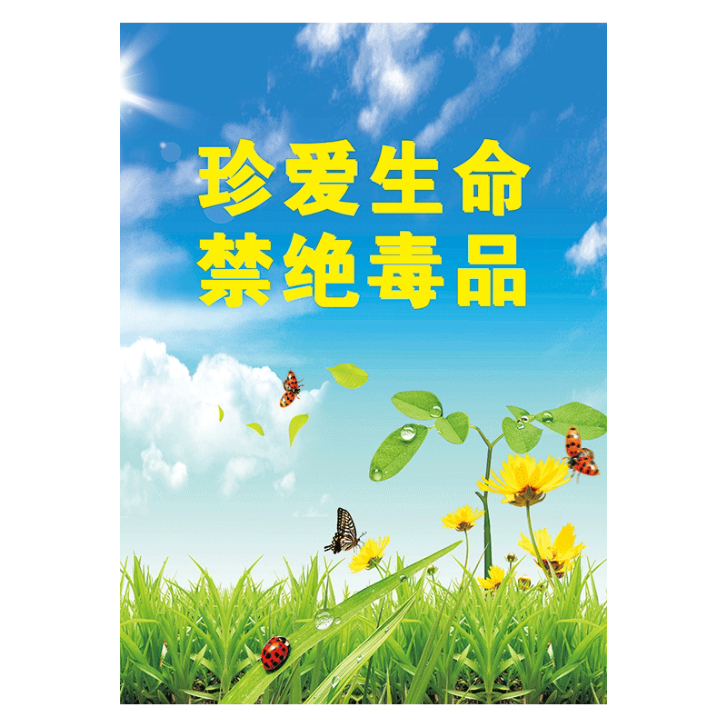 挂图标语远离毒品危害常识宣传栏板报版面ogh wsa68-01 禁毒公益广告
