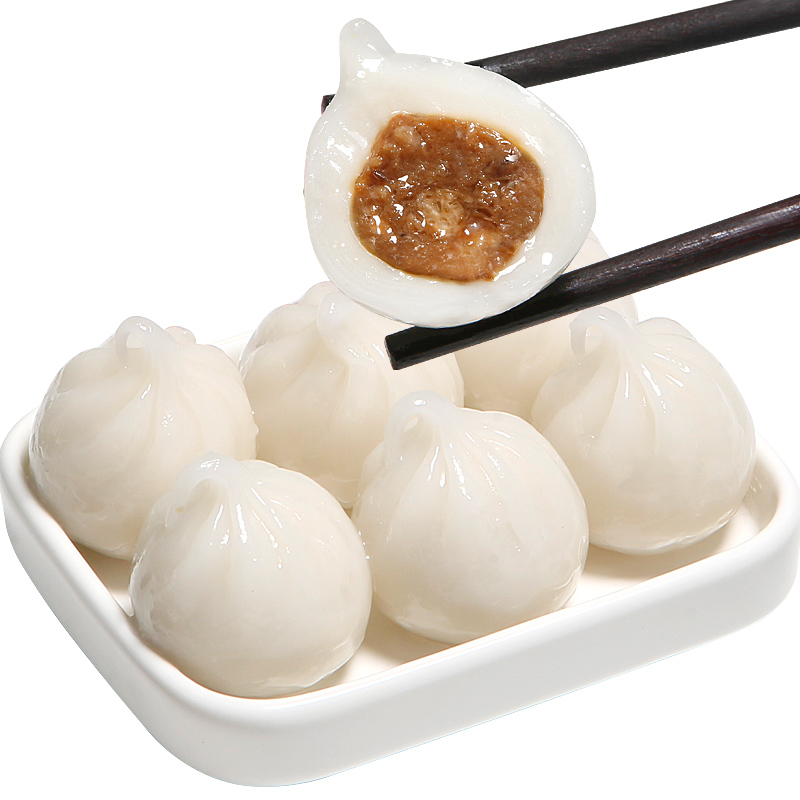 雄丰白色水晶包猪肉香菇馅小包子早午茶点心美食速冻食品批发 500g