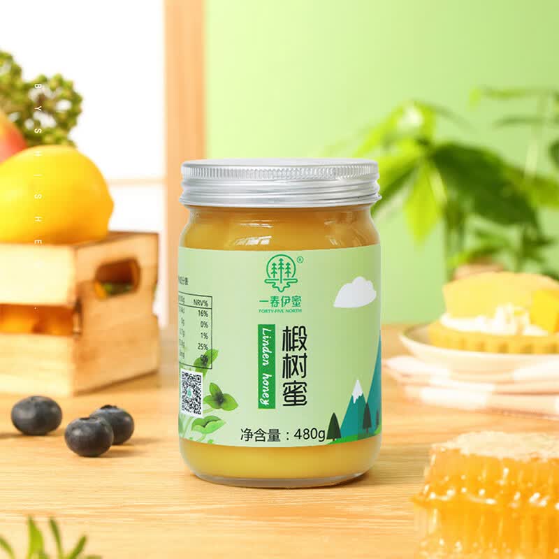 一春伊蜜 FORTY-FIVE NORTH一春伊蜜 椴树蜜国标 480g蜂蜜 冲调水饮 调味搭配 椴树蜜国标480g*1瓶