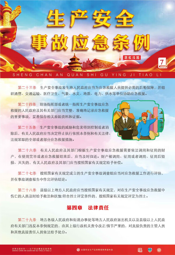 zag0099 生产安全事故应急条例解读宣教挂图  2021年安全月宣传海报