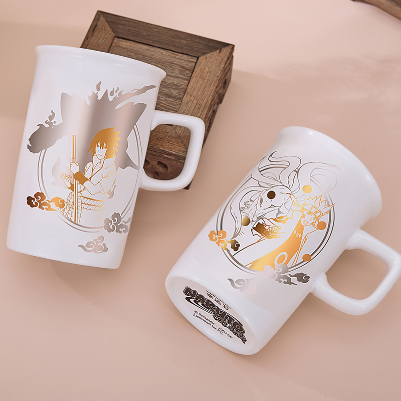 火影忍者水杯 幸运石官方授权联名疾风传旋涡鸣人宇智波佐助周边杯 