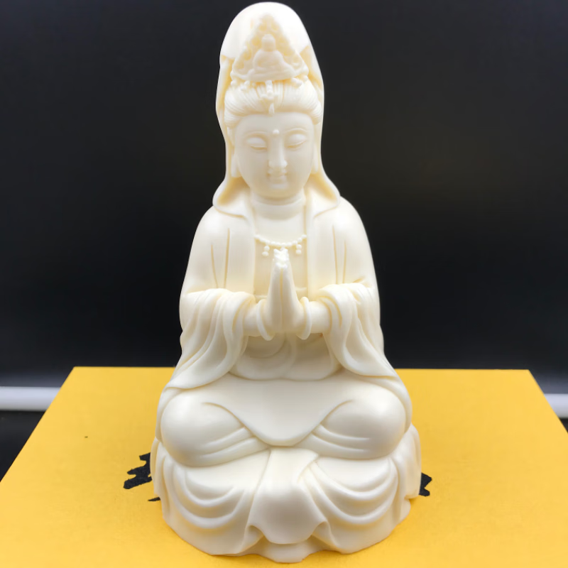 象牙果观音摆件家居用品办公室客厅装饰品观世音菩萨汽车摆件工艺