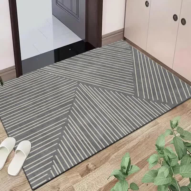 入户门家用进门简约耐脏大门口垫子客厅玄关地毯 北欧线条【灰】 100x120厘米怎么看?