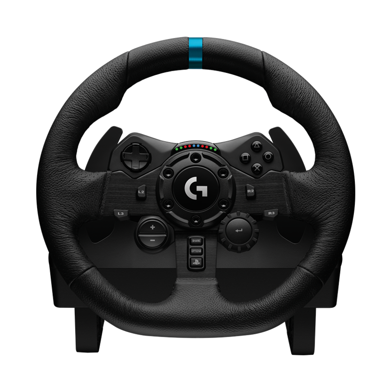 罗技（G）G923高分辨率力反馈技术游戏方向盘及踏板 赛车仿真模拟驾驶 PC/PS4/PS5 地平线4欧卡2 TUREFORCE100012549127