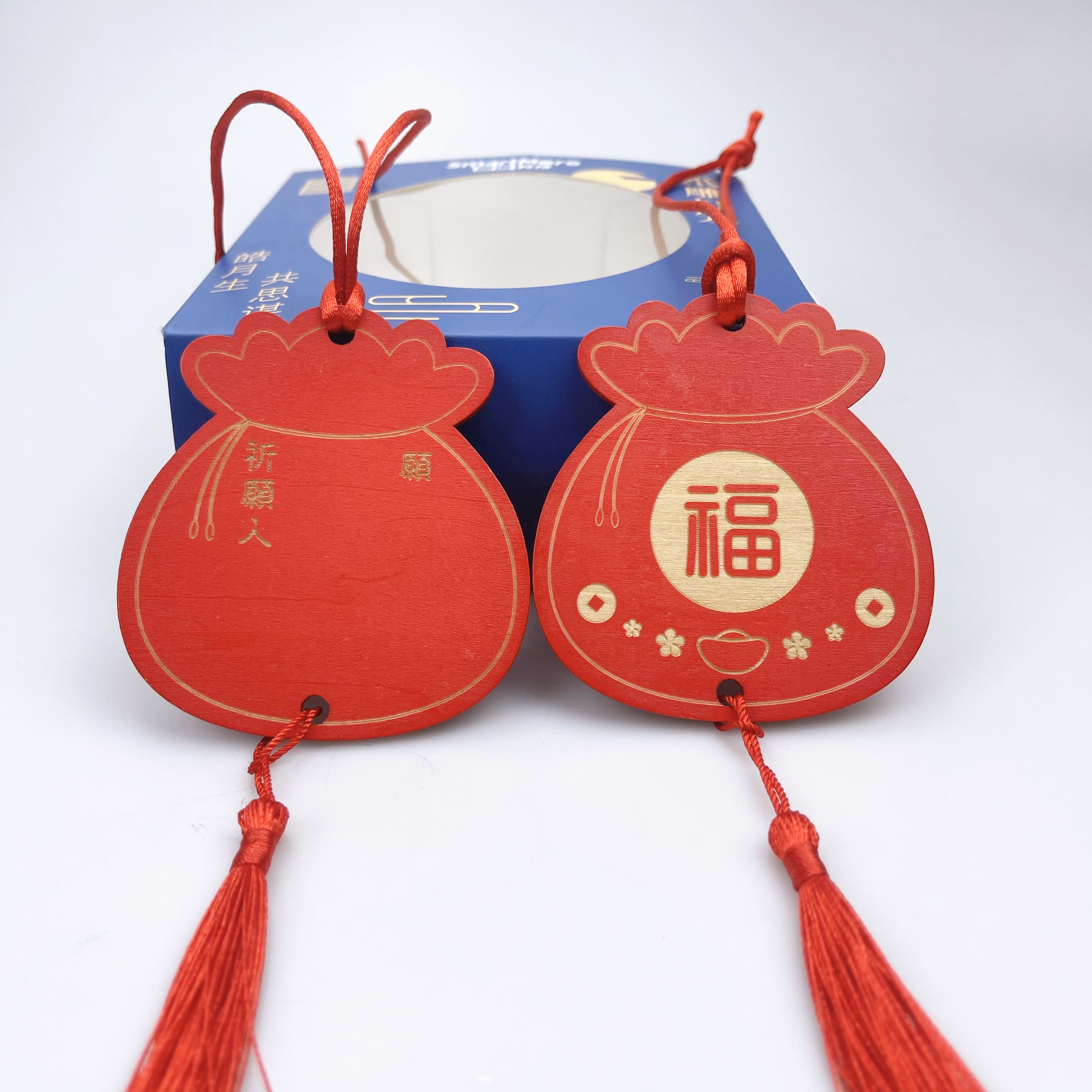 许愿挂牌25个新年红色许愿牌心愿牌木吊牌 挂牌 活动装饰牌贺卡l 福袋