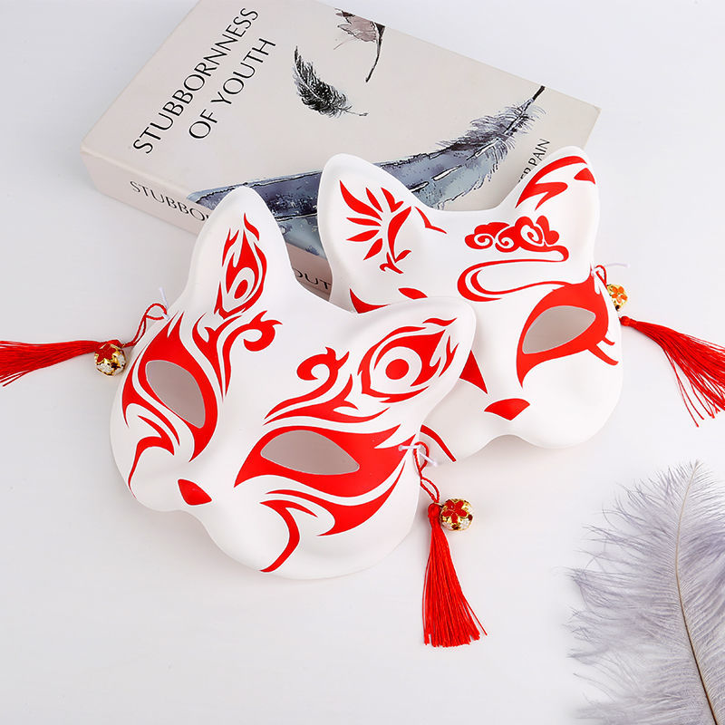 节装饰道具古风面具舞蹈派对舞台表演cos派对道具舞会 1个装红色狐狸