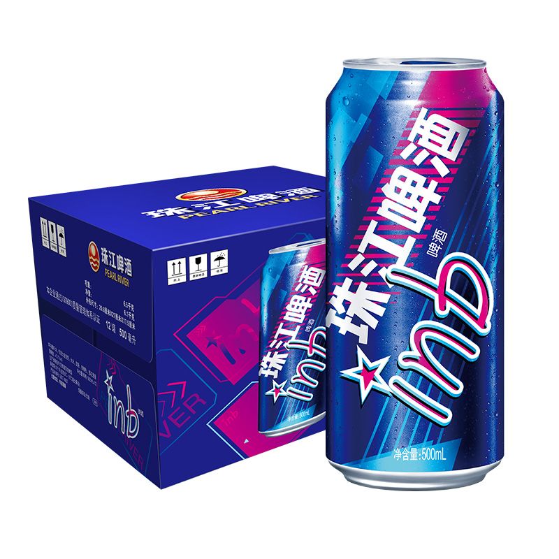 珠江啤酒8度inb啤酒500ml*12罐易拉罐整箱批发黄啤酒 inb啤酒* 500mL 12罐