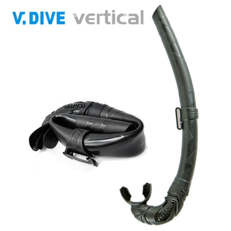 威带夫潜水（V.DIVE Vertical）  SN-03系列硅胶浮潜呼吸管 自由潜湿式呼吸管两用 SN03U 黑色可折叠